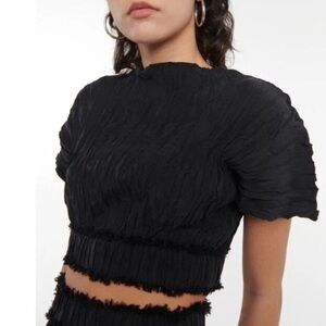 Toteme Silk Black Textured Top NWT